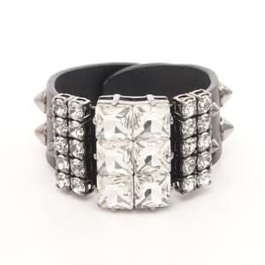 Miu Miu Silver Crystal Cuff Bracelet McQueen Style